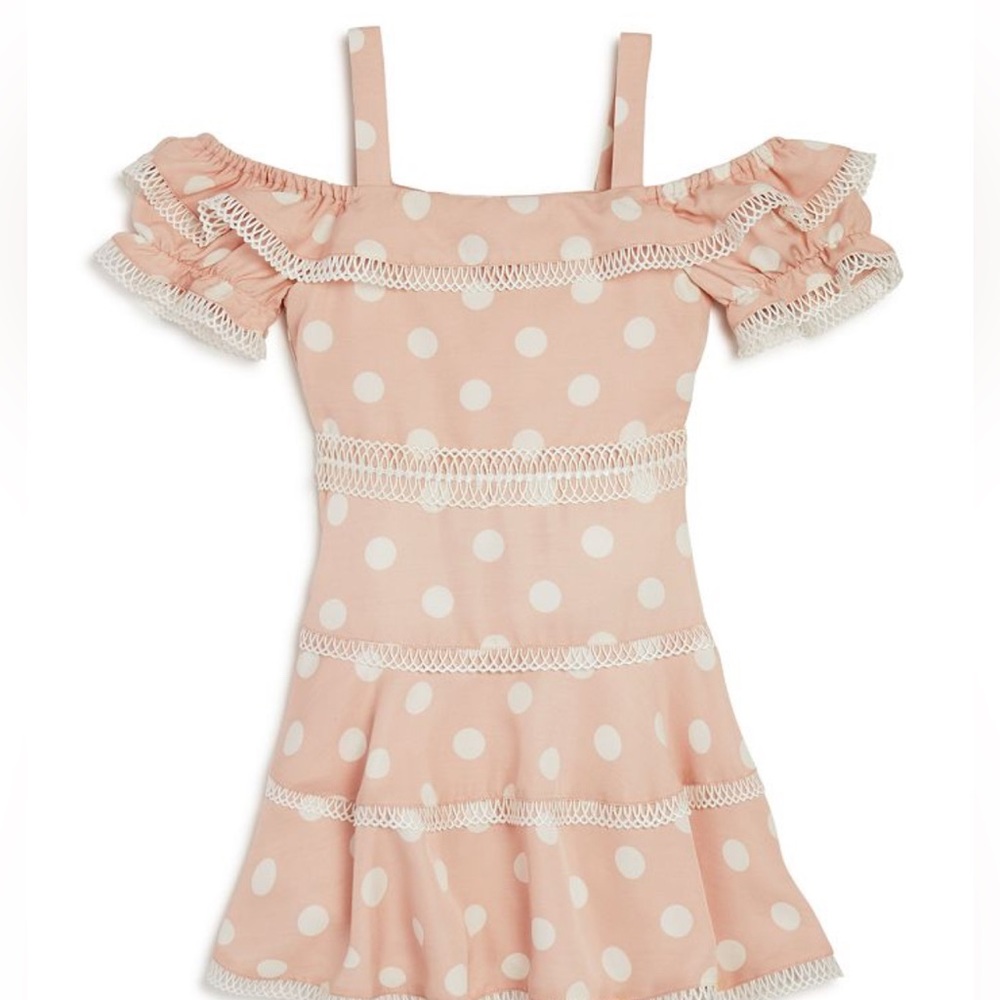 Bardot Junior pink polka dot kids dress size 18